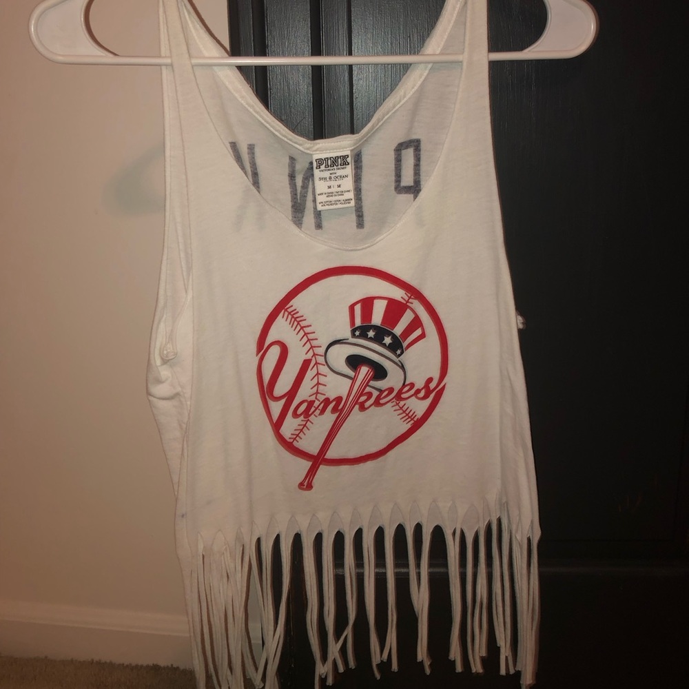 Yankees fringe crop top